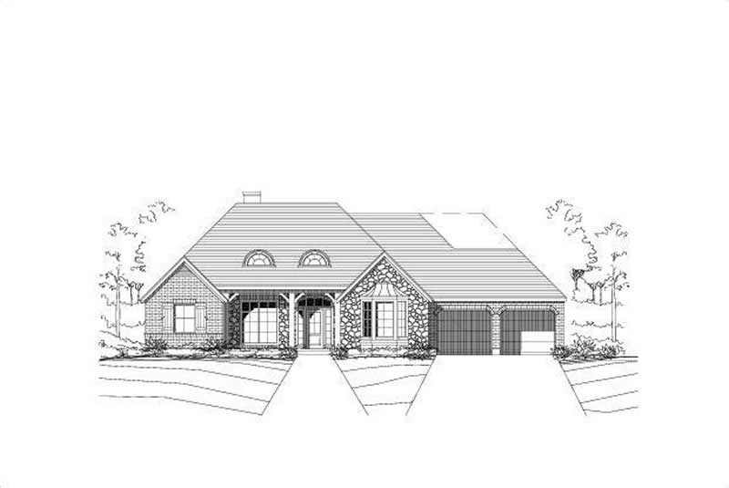 3-Bedroom, 2747 Sq Ft Ranch Home Plan - 156-1083 - Main Exterior