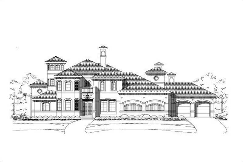 4-Bedroom, 4773 Sq Ft Mediterranean Home Plan - 156-1104 - Main Exterior