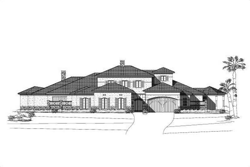 2-Bedroom, 7316 Sq Ft Mediterranean House Plan - 156-1123 - Front Exterior