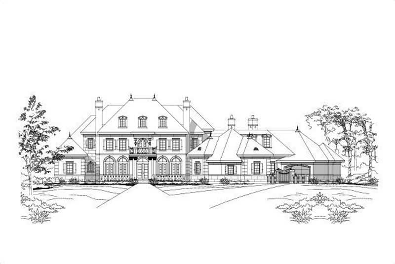 4-Bedroom, 7492 Sq Ft French House Plan - 156-1142 - Front Exterior