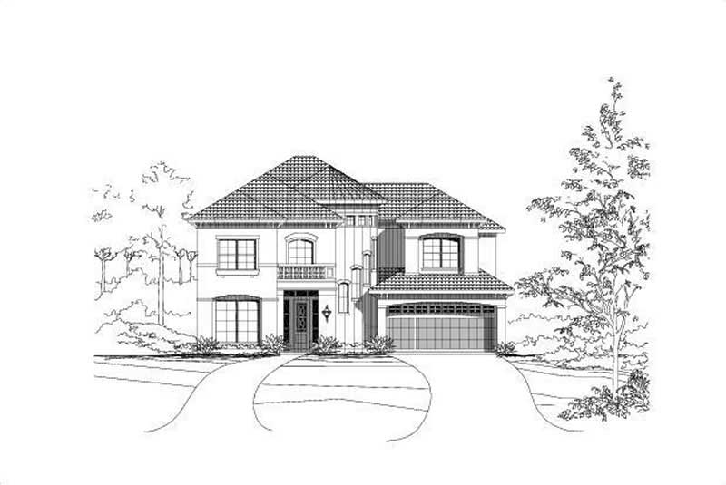 4-Bedroom, 4007 Sq Ft Mediterranean House Plan - 156-1216 - Front Exterior