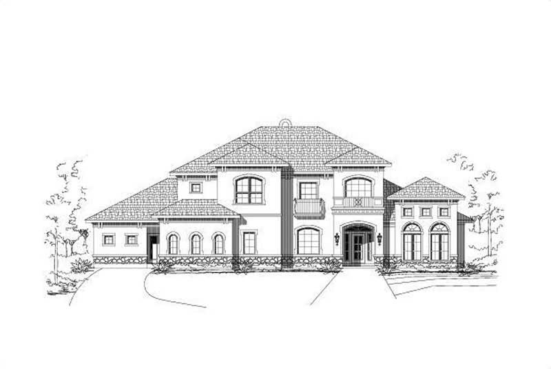5-Bedroom, 4505 Sq Ft Mediterranean Home Plan - 156-1253 - Main Exterior