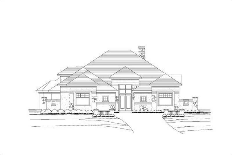 3-Bedroom, 3226 Sq Ft Spanish Home Plan - 156-1298 - Main Exterior