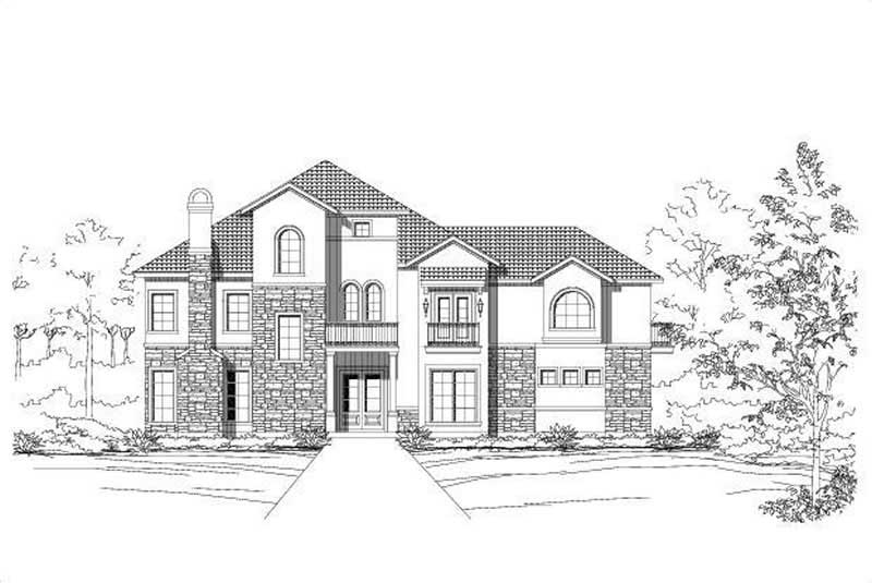 3-Bedroom, 3267 Sq Ft Spanish House Plan - 156-1315 - Front Exterior