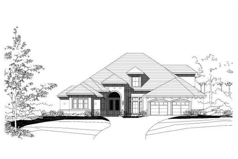 3-Bedroom, 4046 Sq Ft Luxury Home Plan - 156-1383 - Main Exterior