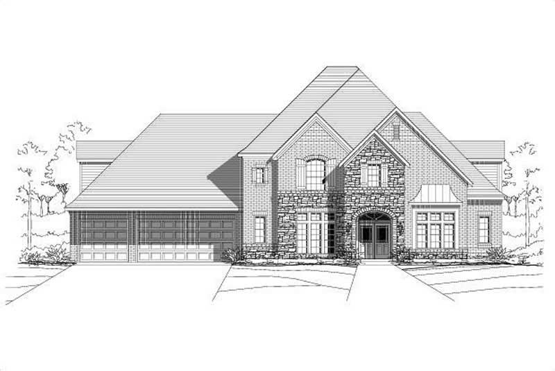 4-Bedroom, 4766 Sq Ft Country Home Plan - 156-1416 - Main Exterior
