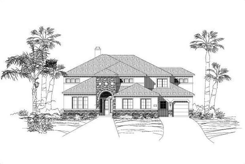 5-Bedroom, 4688 Sq Ft Spanish Home Plan - 156-1427 - Main Exterior