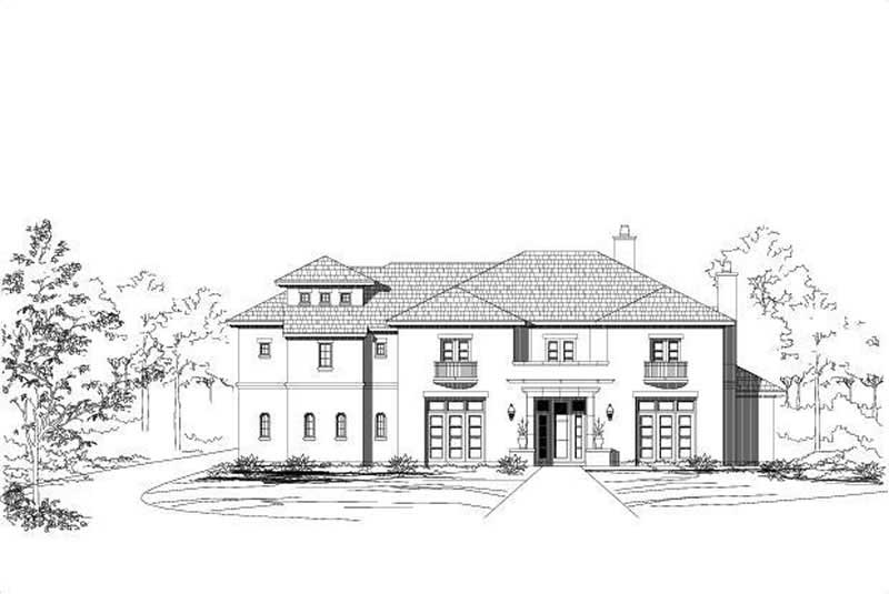 4-Bedroom, 7823 Sq Ft Mediterranean Home Plan - 156-1428 - Main Exterior