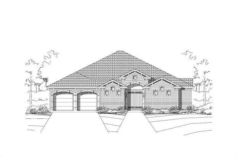 3-Bedroom, 2793 Sq Ft Ranch House Plan - 156-1435 - Front Exterior