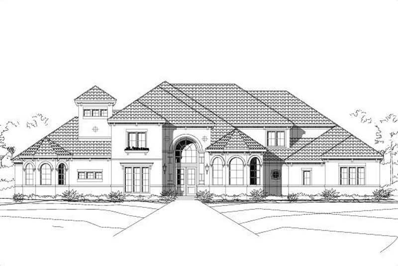 4-Bedroom, 4652 Sq Ft Mediterranean Home Plan - 156-1462 - Main Exterior