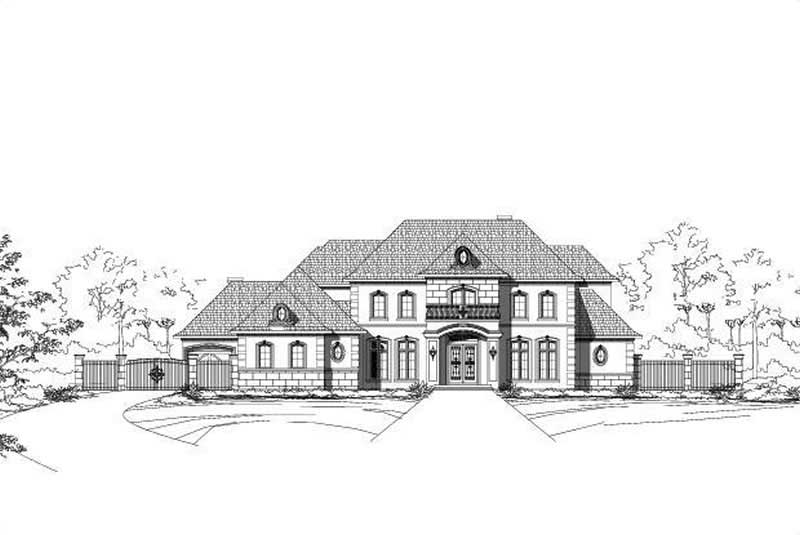 5-Bedroom, 7352 Sq Ft French Home Plan - 156-1491 - Main Exterior