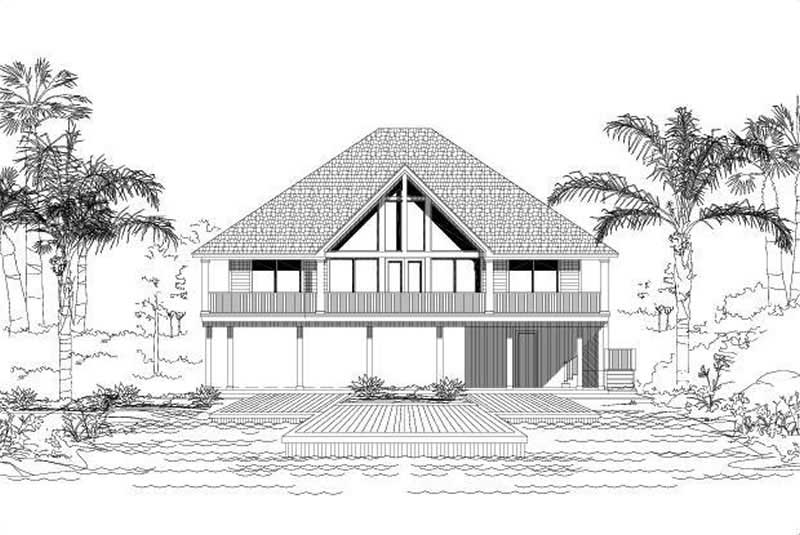 2-Bedroom, 1844 Sq Ft Coastal House Plan - 156-1522 - Front Exterior