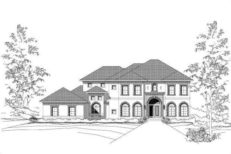 4-Bedroom, 3801 Sq Ft Mediterranean Home Plan - 156-1548 - Main Exterior
