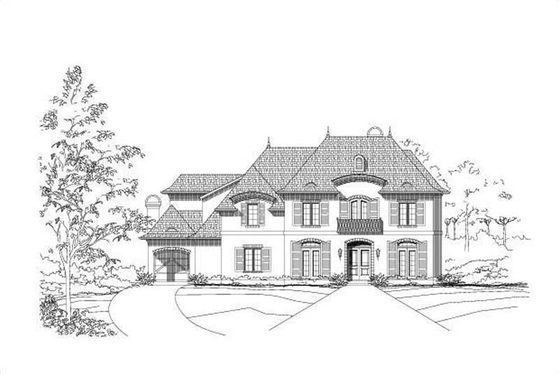 5-Bedroom, 5836 Sq Ft French Home Plan - 156-1578 - Main Exterior