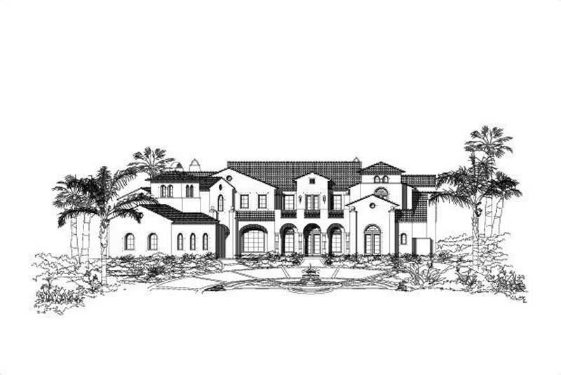 5-Bedroom, 10089 Sq Ft Luxury House Plan - 156-1603 - Front Exterior