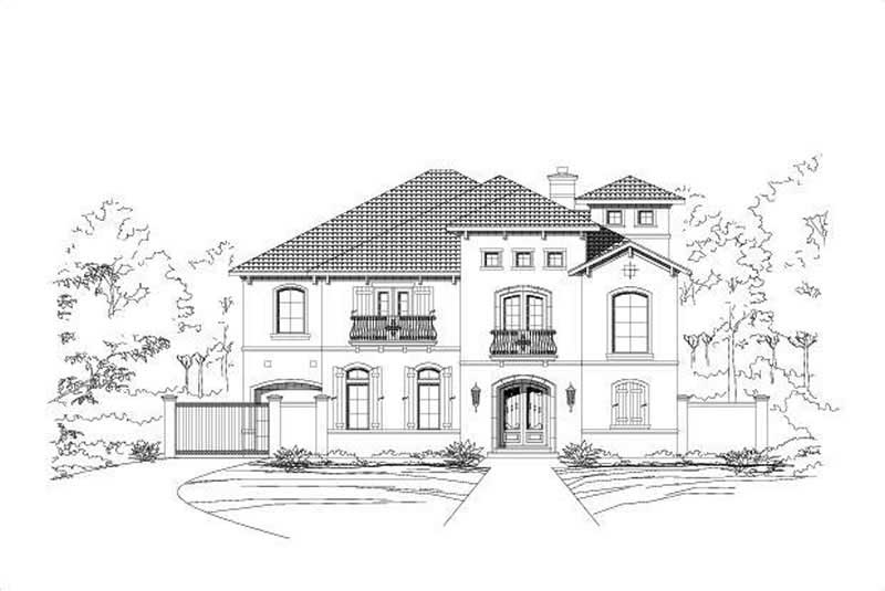 5-Bedroom, 7209 Sq Ft Mediterranean House Plan - 156-1620 - Front Exterior