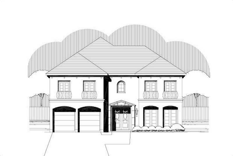 3-Bedroom, 4058 Sq Ft Mediterranean Home Plan - 156-1642 - Main Exterior