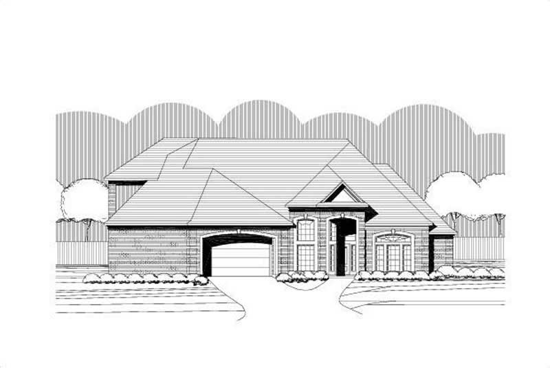 3-Bedroom, 3298 Sq Ft Traditional Home Plan - 156-1643 - Main Exterior