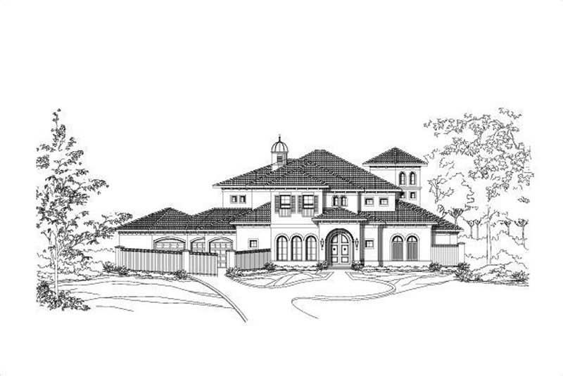 4-Bedroom, 5243 Sq Ft Mediterranean Home Plan - 156-1692 - Main Exterior