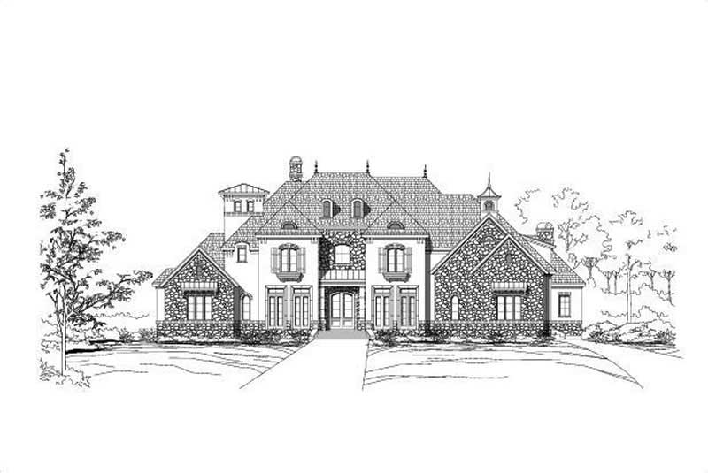 5-Bedroom, 6504 Sq Ft Luxury House Plan - 156-1697 - Front Exterior