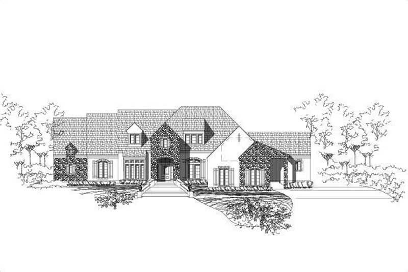 4-Bedroom, 4523 Sq Ft Spanish Home Plan - 156-1771 - Main Exterior