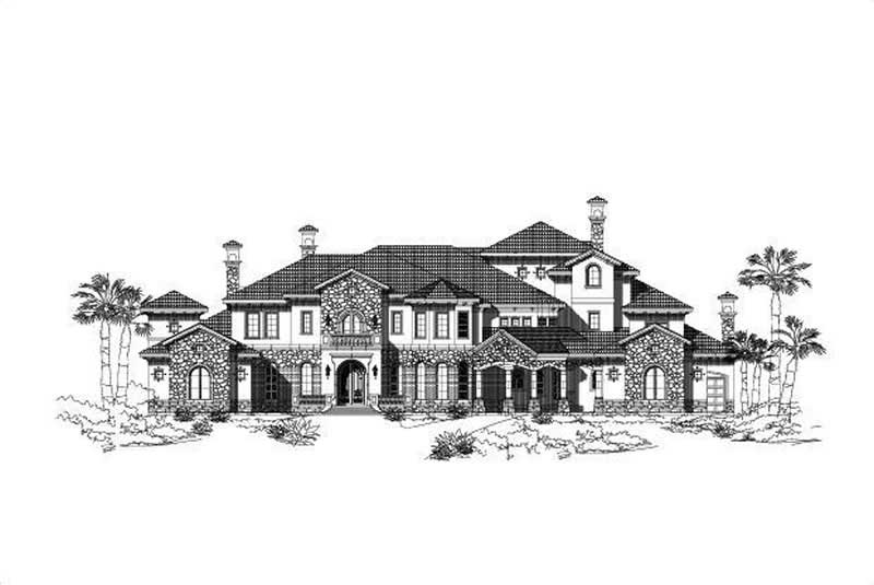 5-Bedroom, 9504 Sq Ft Spanish Home Plan - 156-1787 - Main Exterior