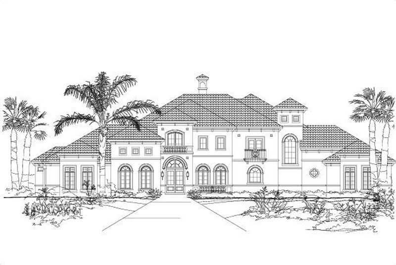 5-Bedroom, 7250 Sq Ft Mediterranean House Plan - 156-1789 - Front Exterior