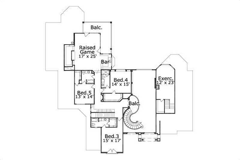 HOME PLAN NUMBER 91 SECOND STORY FLOOR PLAN