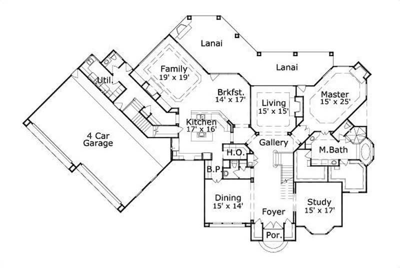 HOME PLAN NUMBER 945 FIRST STORY FLOOR PLAN