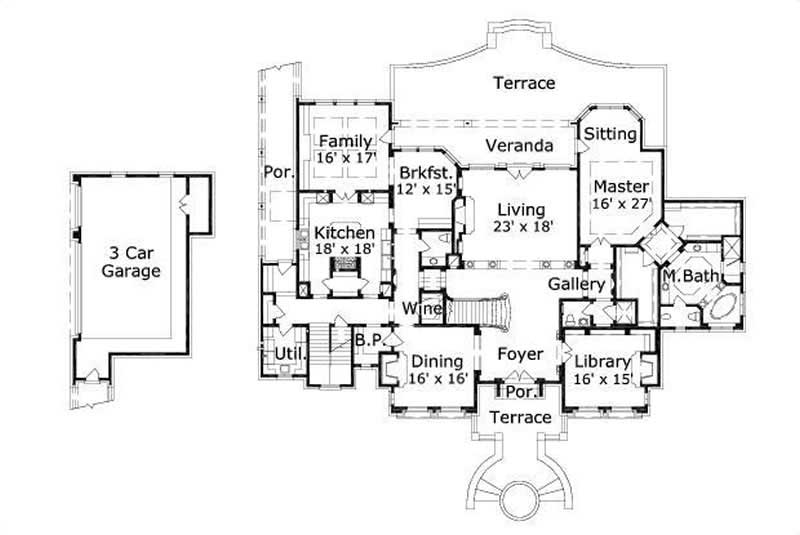 HOME PLAN NUMBER 31006 FIRST STORY FLOOR PLAN
