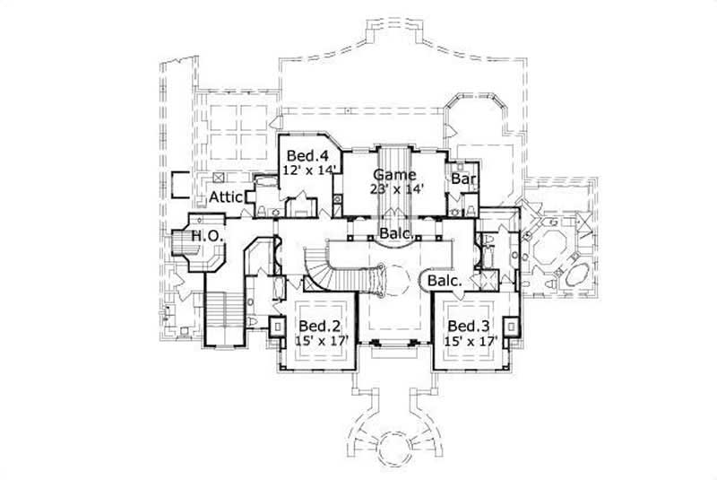 HOME PLAN NUMBER 31006 SECOND STORY FLOOR PLAN