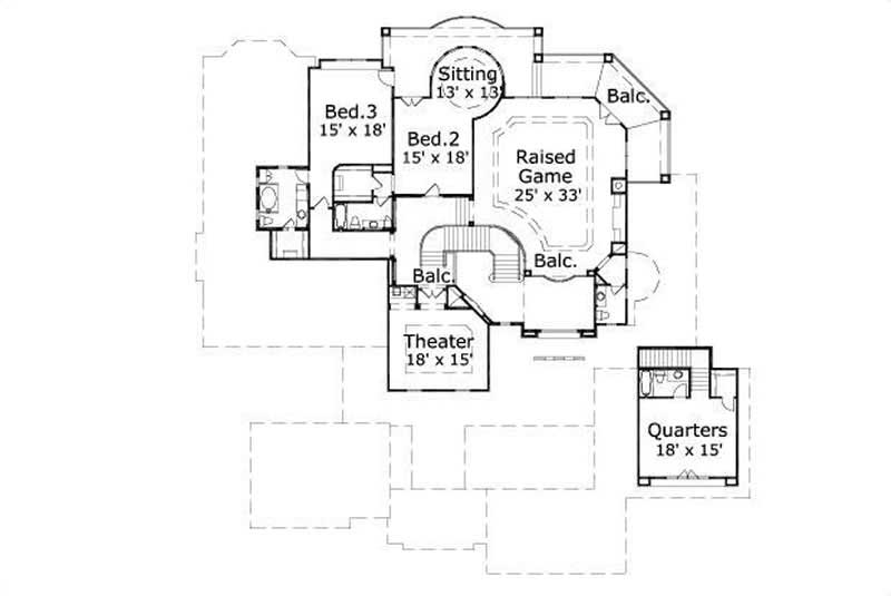 HOME PLAN NUMBER 20079 SECOND STORY FLOOR PLAN