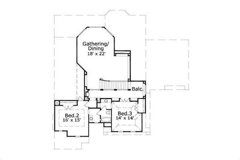 HOME PLAN NUMBER 969 SECOND STORY FLOOR PLAN