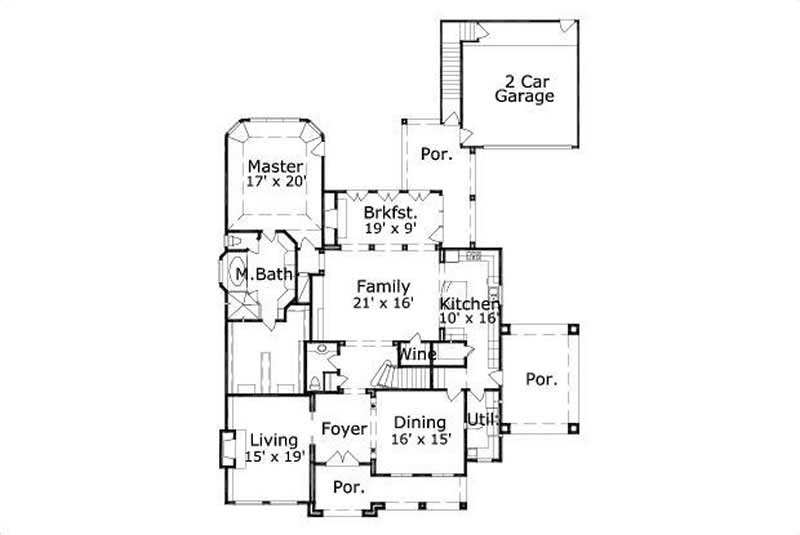 HOME PLAN NUMBER 891 FIRST STORY FLOOR PLAN