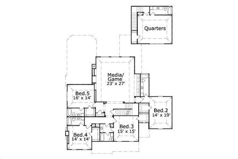 HOME PLAN NUMBER 891 SECOND STORY FLOOR PLAN