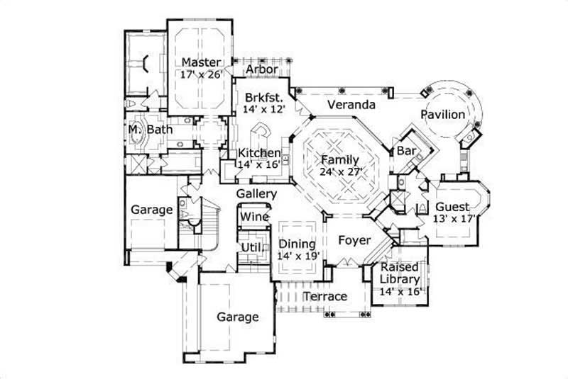 HOME PLAN NUMBER 20225 FIRST STORY FLOOR PLAN