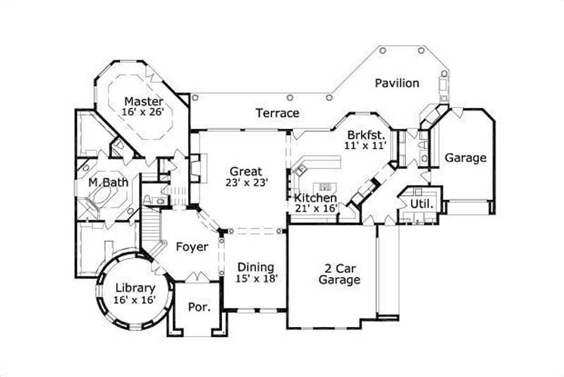 HOME PLAN NUMBER 839 FIRST STORY FLOOR PLAN