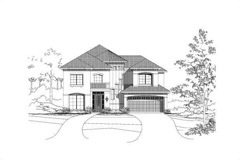 4-Bedroom, 3914 Sq Ft Mediterranean Home Plan - 156-1899 - Main Exterior