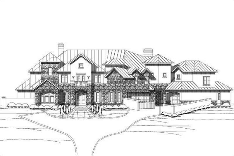 5-Bedroom, 6251 Sq Ft Spanish Home Plan - 156-1909 - Main Exterior
