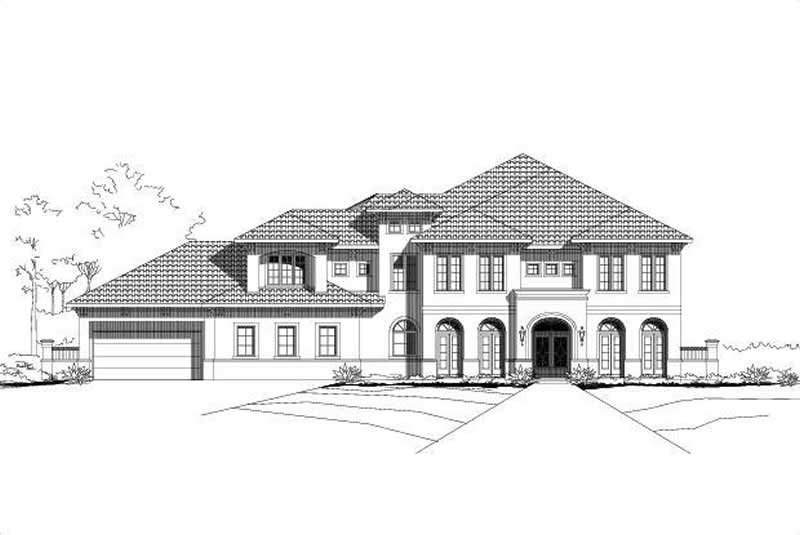 5-Bedroom, 7293 Sq Ft Mediterranean House Plan - 156-1919 - Front Exterior