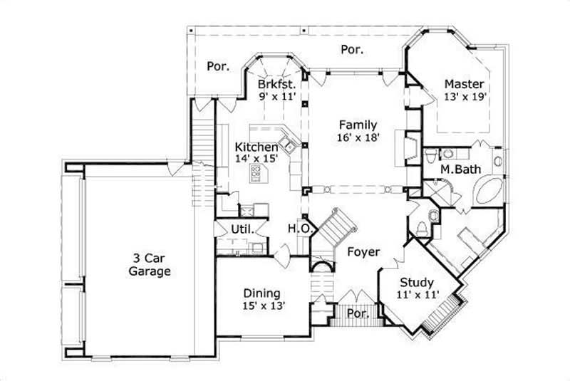 HOME PLAN NUMBER 11186 MAIN FLOOR PLAN 