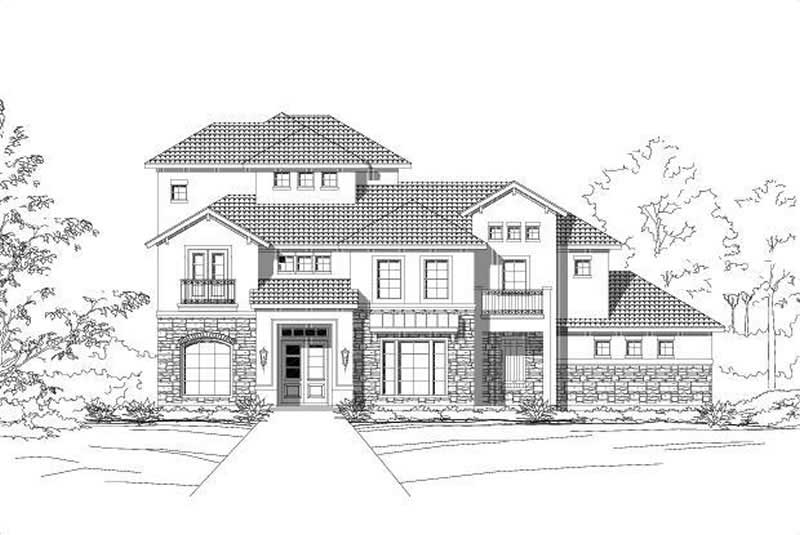 3-Bedroom, 3318 Sq Ft Spanish Home Plan - 156-1984 - Main Exterior