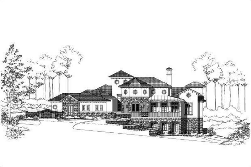 4-Bedroom, 4607 Sq Ft Mediterranean House Plan - 156-2002 - Front Exterior