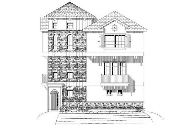 3-Bedroom, 2309 Sq Ft Mediterranean House Plan - 156-2126 - Front Exterior
