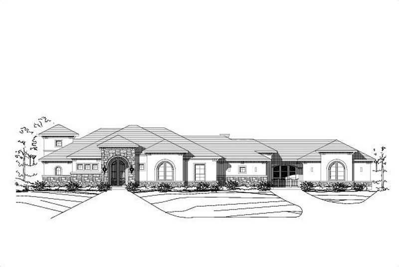 3-Bedroom, 3541 Sq Ft Spanish House Plan - 156-2170 - Front Exterior
