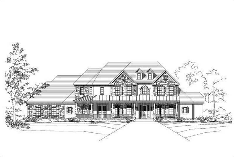 4-Bedroom, 4707 Sq Ft Country Home Plan - 156-2198 - Main Exterior