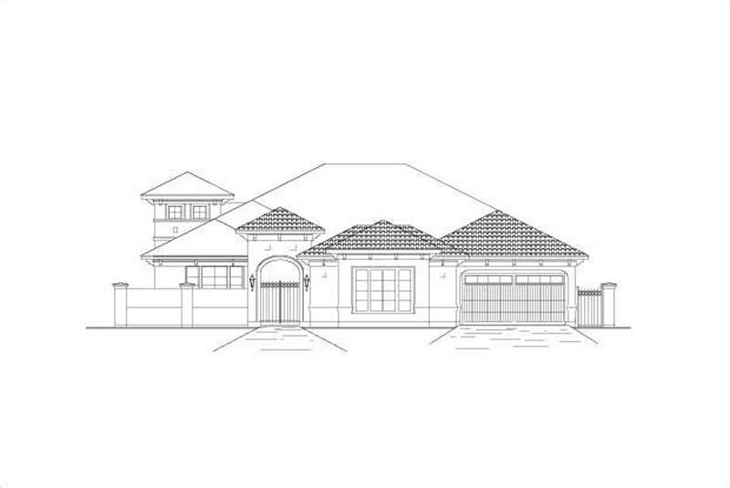 3-Bedroom, 3566 Sq Ft Mediterranean House Plan - 156-2238 - Front Exterior