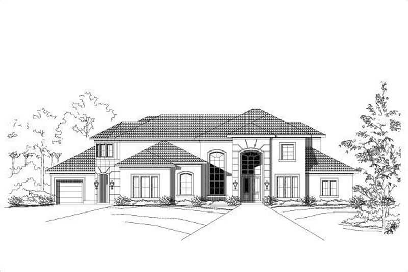 6-Bedroom, 5471 Sq Ft Mediterranean House Plan - 156-2327 - Front Exterior