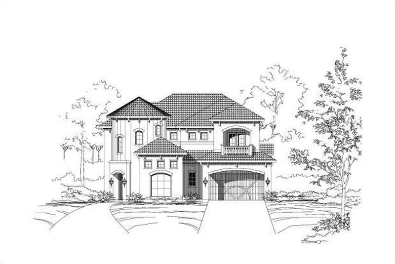 4-Bedroom, 3767 Sq Ft Mediterranean House Plan - 156-2366 - Front Exterior