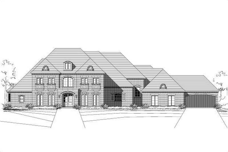 5-Bedroom, 6498 Sq Ft French House Plan - 156-2382 - Front Exterior